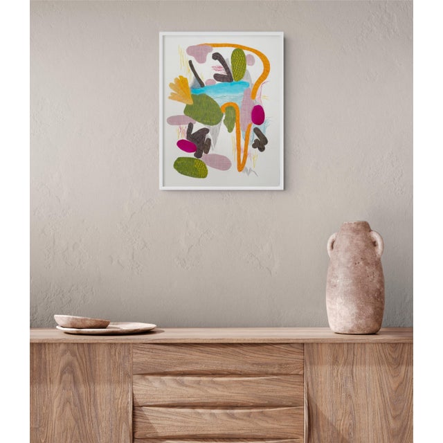 Jessica Snow Contemporary Abstract Acrylic and Colored Pencil on Arches 300 Paper "Early Morning Perception" by Jessica Snow For Sale - Image 4 of 6
