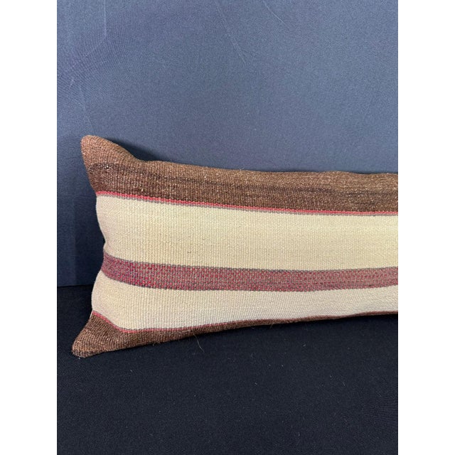 Turkish Hemp Pillow Cushion Natural Beige Brown Cushion Cover 12x46 #30299 Enhance your home decor with our Kilim Pillow...