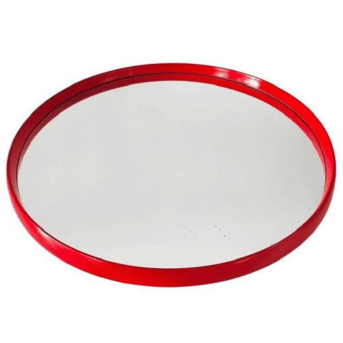 Mid-Century Space Age Spiegel Rood Hout Mirror by O.W. Hack, 1960s For Sale - Image 4 of 11