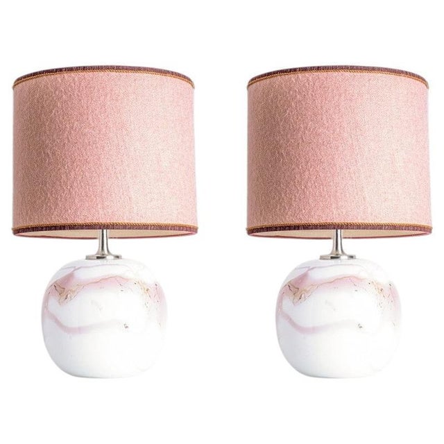 White and Pink Glass Table Lamp from Holmegaard, 1970s For Sale - Image 13 of 13