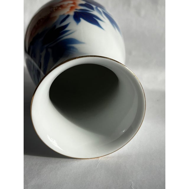 Vintage Fukugawa Porcelain Vase With Peonies For Sale - Image 10 of 12