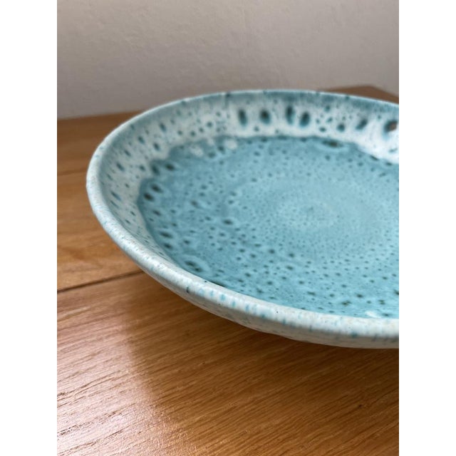 Blue Enameled Tripod Plate Dish, 1950s For Sale - Image 15 of 18