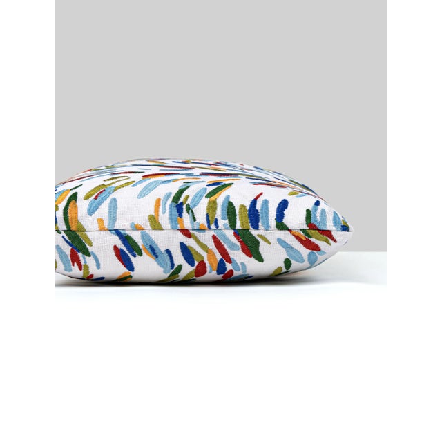 Like its namesake, Fountain features 4 different harmonious color palettes, embroidered in a splashy motif onto linen for...