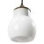 Vintage Industrial White Porcelain Opaline Glass Brass Pendant Light, in Very Good conditions. Designed 1950 to 1959 Up to...