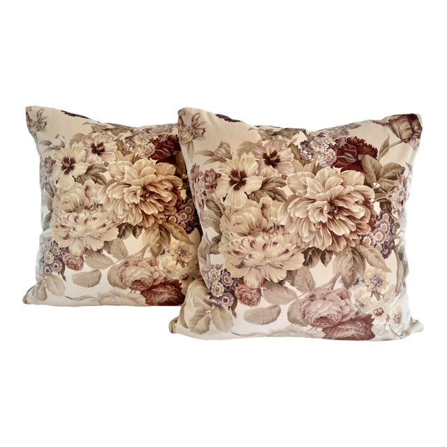 Traditional Velvet Pillows in Scalamandre Tuileries-A Pair For Sale