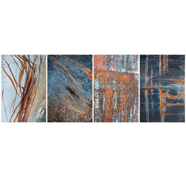 Abstract Art Prints Set, Large Industrial Wall Art Series, Rust Art