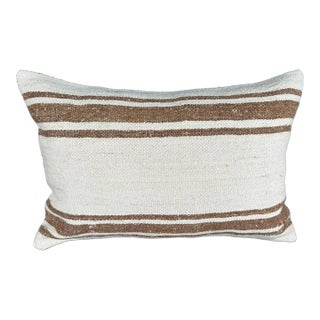 Turkish Hemp Pillow Cushion Natural Beige Brown Pillow Cushion Cover 16 "x 24" For Sale
