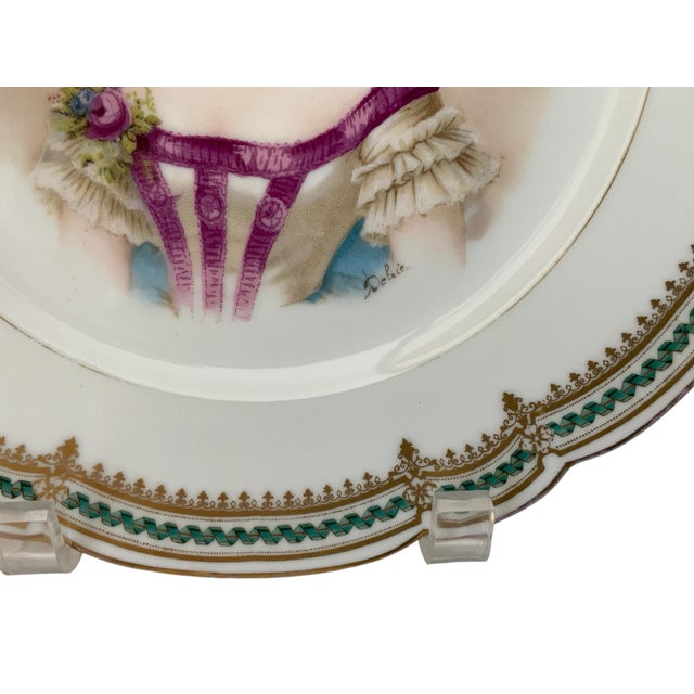 19thC Sèvres Marked Portrait Plate Madame du Barry Signed Debrie Made in France c.1890-1910 Approx. 1" High x 9 1/2"...