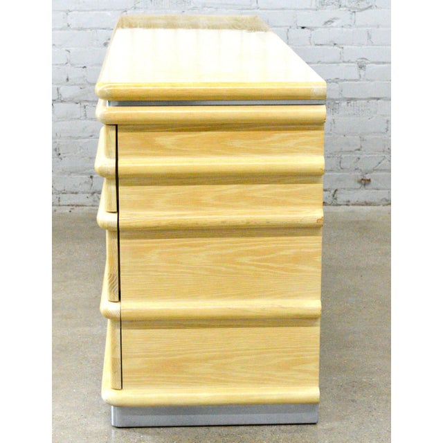 Postmodern 1980s Jay Spectre Century Furniture Cerused Oak Dresser Chest of Drawers For Sale - Image 3 of 12