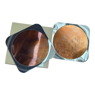 1960s Mid Century Modern Bouilett Bourdelle Serving Tray Minimalist Luxury Entertaining Wedding - Set of 2 For Sale