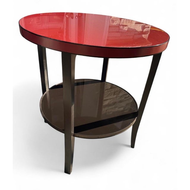 Art Deco Authentic Bill Sofield for Baker Furniture Lacquered Round Accent Side Table For Sale - Image 3 of 10