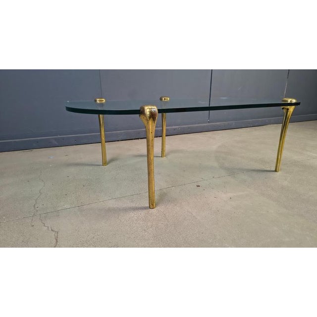 Brass and Glass Coffee Table by Peter Ghyczy, 1970s For Sale - Image 9 of 14