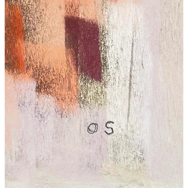 1960s Mid-Century Modern Vintage Abstract Pastel Drawing on Paper Wth Mat, Signed by French Artist Saozi For Sale - Image 4 of 4