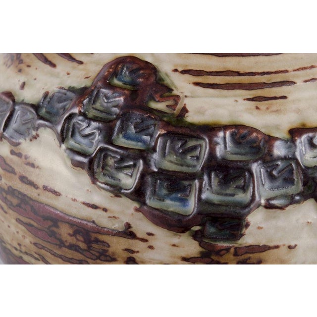 Large Round Ceramic Vase by Jørgen Mogensen for Royal Copenhagen, 1966 For Sale - Image 4 of 9