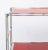 80s metal bookcase shelving unit Chromed steel structure, three red metal shelves that snap together The shelving unit has...