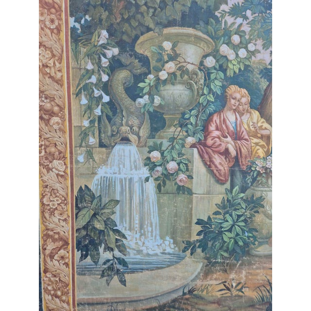 Unknown, Imitating a Tapestry, 1800s, Oil on Canvas For Sale - Image 6 of 12