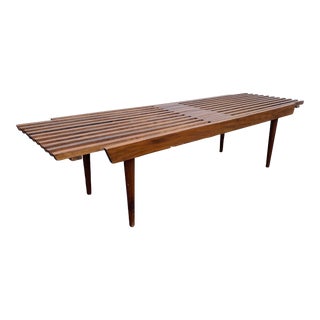 1970s Mid-Century Modern Expanding Slat Coffee Table For Sale