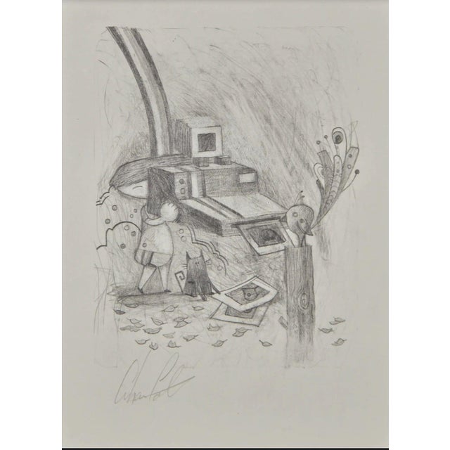 Graham Carter, Snap Snap Graphite on paper 17.5 x 13 cm (6.8 x 5.1 inches) sheet size Framed in black with a black shadow...