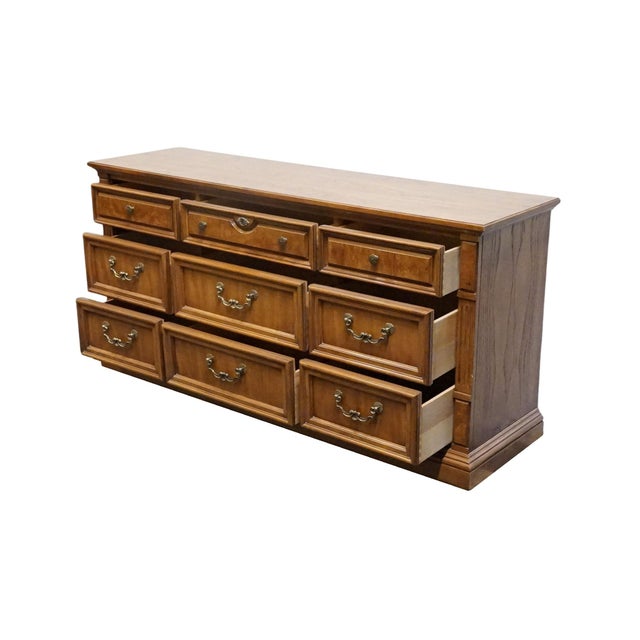 Wood Thomasville Furniture Serenade Collection Burled Walnut Italian Neoclassical Tuscan Style 66" Triple Dresser 21211-130 For Sale - Image 7 of 16