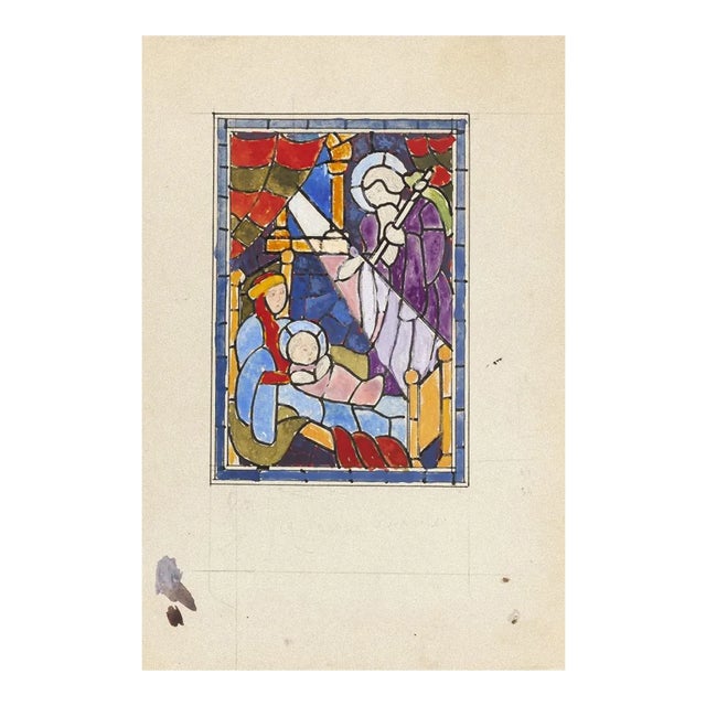 Paul Bony - Maitre Verrier - China ink and Watercolor - Mid 20th Century For Sale