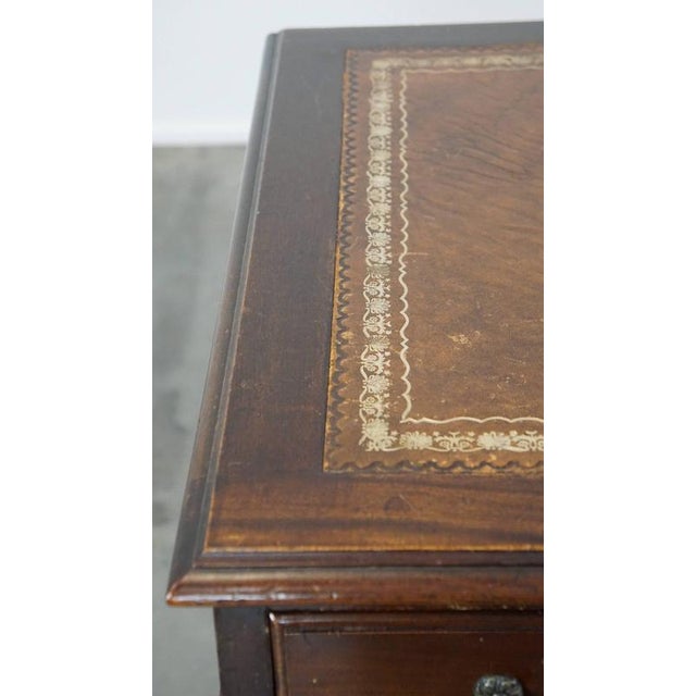 English Desk with Leather Desktop and 9 Drawers For Sale - Image 11 of 16
