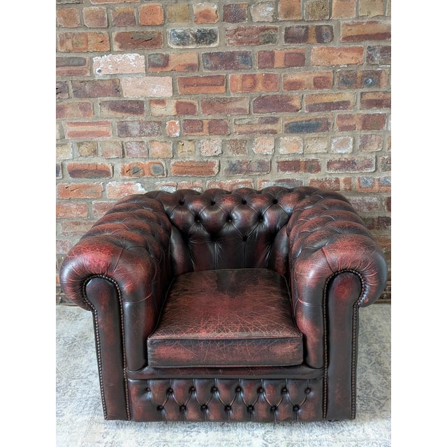 Chesterfield Club Chair in Leather For Sale - Image 12 of 14