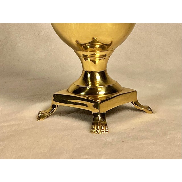 Vintage Mid-Century Hollywood Regency Solid Brass Pineapple Lidded Urn/Ginger Jar For Sale - Image 10 of 12