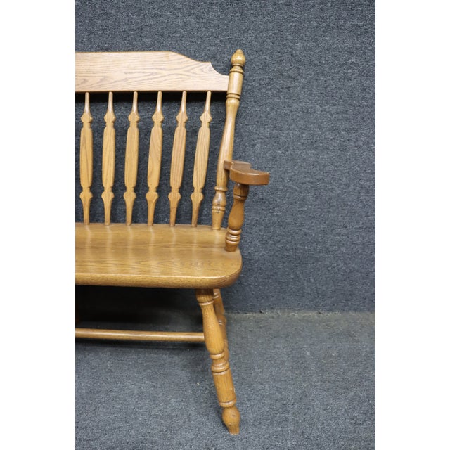 Solid Oak Spindle Back Bench For Sale - Image 4 of 12
