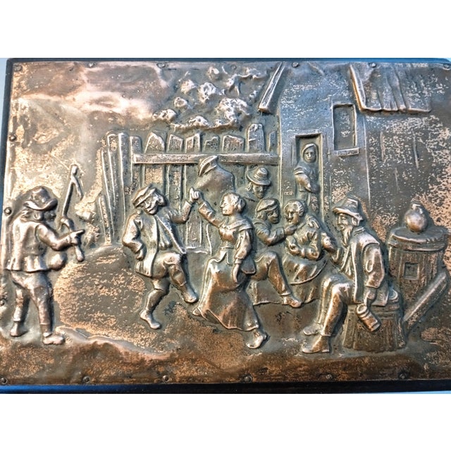 French Embossed Copper Box with Figurative Scene, 1950s For Sale - Image 4 of 9