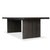 Black-finished oak shapes a streamlined dining table with a rich yet minimalist look. Seats 8.