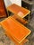 Transitional Pair of Italian Bagues Style Brass and Leather Side Tables For Sale - Image 3 of 9