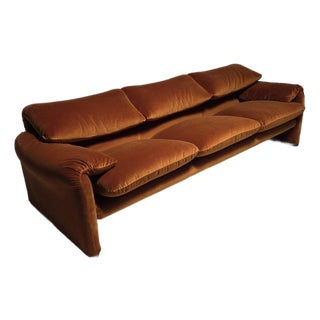 Maralunga Sofa Set by Vico Magistretti for Cassina, 1970s, Set of 2 For Sale