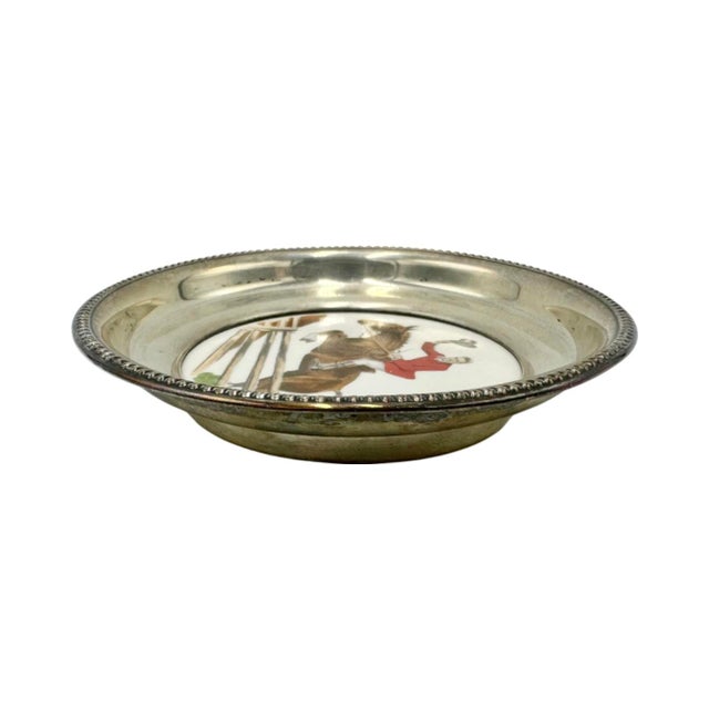 Mid-Century Modern Vintage Frankfort Distillers Christmas 1949 Equestrian Horse Coaster Dish For Sale - Image 3 of 13