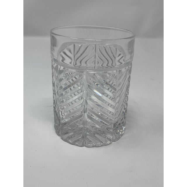 Glass Vintage Ralph Lauren Crystal Herringbone Classic Double Old Fashioned Glasses, Set of 12 For Sale - Image 7 of 15