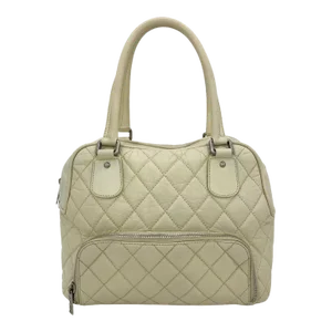 Chanel Paris New York Cream Distressed Bowling Tote