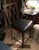 Mid-Century Modern Metal and Leather Counter Stools - Set of 3 For Sale - Image 3 of 4