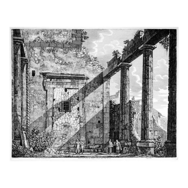Luigi Rossini, Interno del Pronao del Tempio, Etching, 1825 For Sale