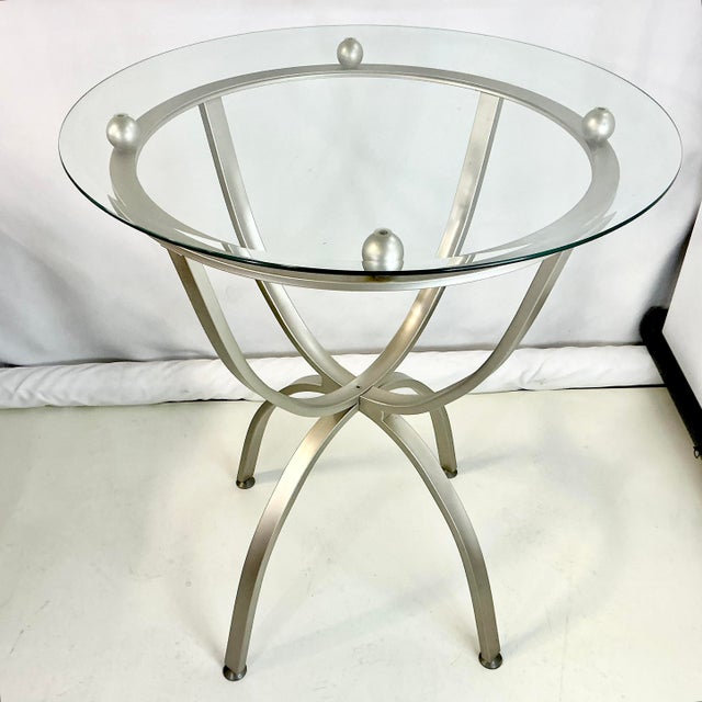 Contemporary Late 20th C. Contemporary Modern Aluminum Barstool-Height Dining Table For Sale - Image 3 of 14