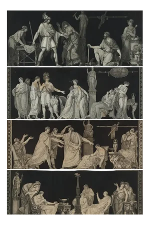 Jean François Janinet after Moitte, Scenes from Antiquity, Engravings, 1795, Set of 5