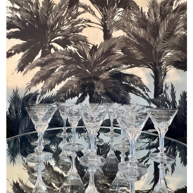 Art Nouveau Crystal Cocktail Glasses by Tiffin Glass, Set of Twelve, C. 1950's For Sale - Image 4 of 13