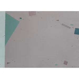 1980s "Purple Geometric Abstract" Postmodern Style Embossed Mixed-Media Etching by Jody Williams
