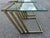 Metal Polished Brass Flat Metal and Etched Striped Glass Top Coffee Table, For Sale - Image 7 of 7