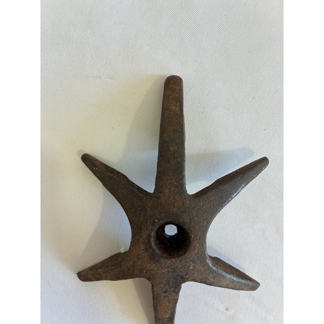 Vintage Cast Iron Star Wheel Industrial Farm Architectural Salvage For Sale In Oklahoma City - Image 6 of 7