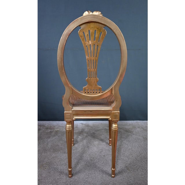 Early 20th Century Louis XVI Style Gilded Wood Chairs, Set of 2 For Sale - Image 14 of 18