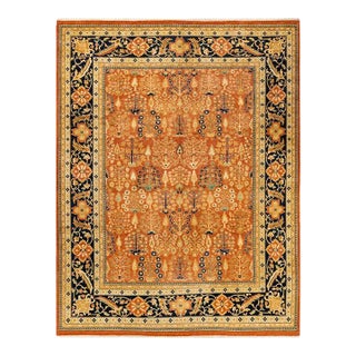 Eclectic, One-of-a-Kind Hand-Knotted Area Rug in Orange, 9' 3" x 11' 10" For Sale