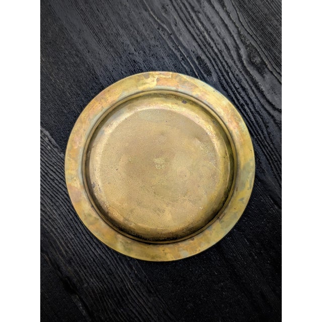 Copper Mid-Century Modern Danish Bronze Vide Poche with Engraved Mermaid and Dolphin Motif, 1930s For Sale - Image 8 of 10