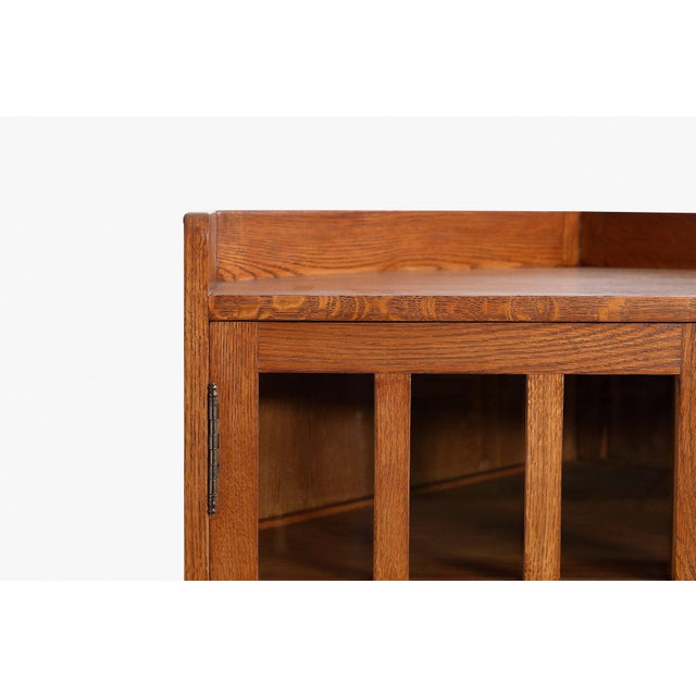 Brown Mission Oak Corner Bookcase / Cabinet - Michael's Cherry For Sale - Image 8 of 11