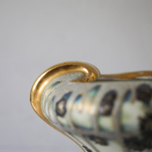 1900 - 1909 RStK Amphora Bowl, c.1900, Hand-Painted Floral & Gilt, 10.25-Inch For Sale - Image 5 of 15