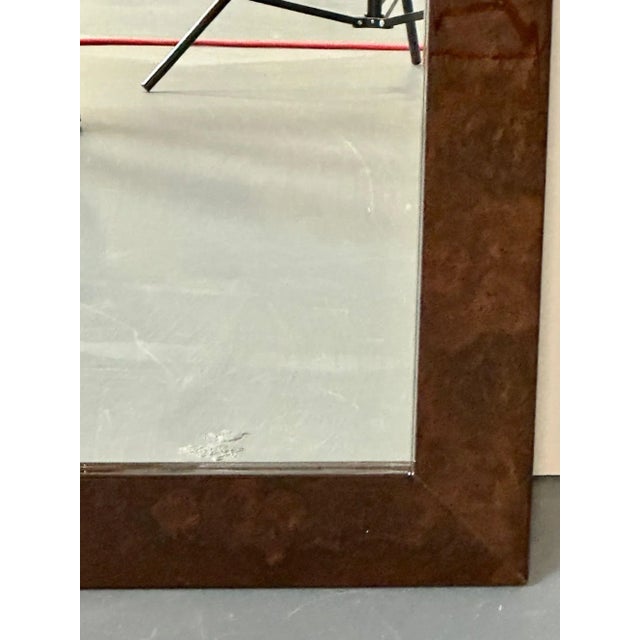 2010s Modern Rectangular Lacquered Faux Tortoise Wall / Console Mirror, Made in Italy For Sale - Image 5 of 13