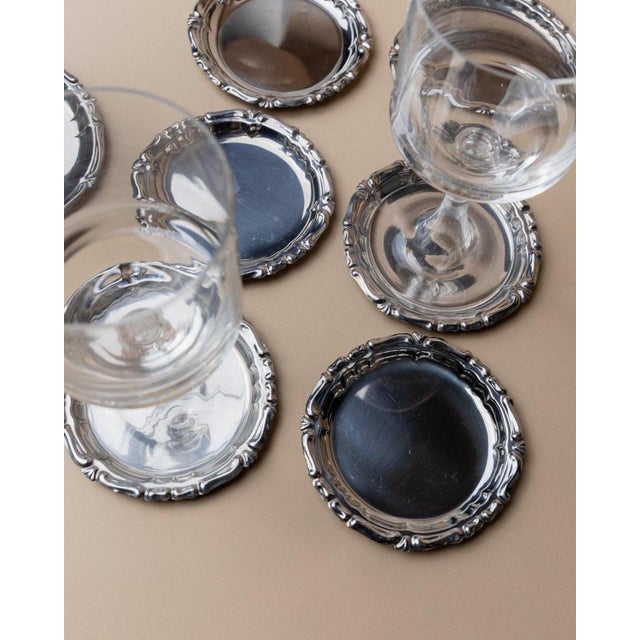 Vintage Stainless Steel Coasters, Italy, 1980s, Set of 7 For Sale - Image 10 of 11